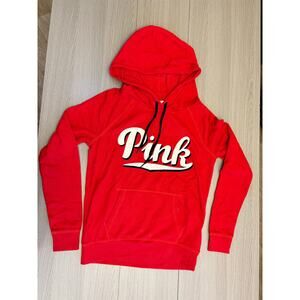 Red Victoria's Secret PINK pullover hoodie with a large logo graphic Size Small